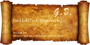 Gelléri Dominik névjegykártya